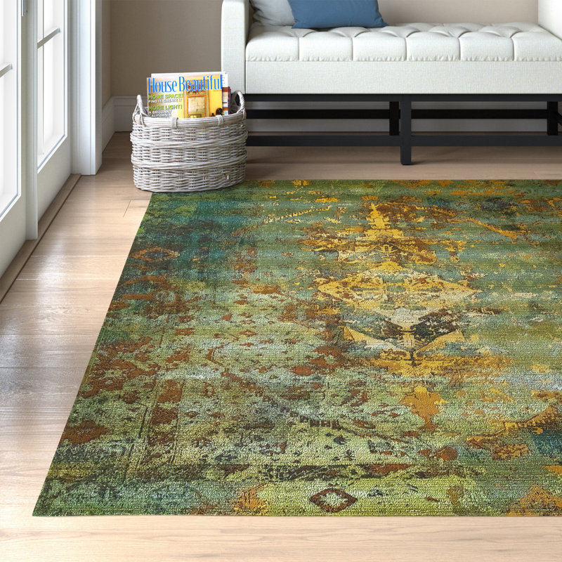 Kowalczyk Oriental Green Area Rug - Indoor/Outdoor