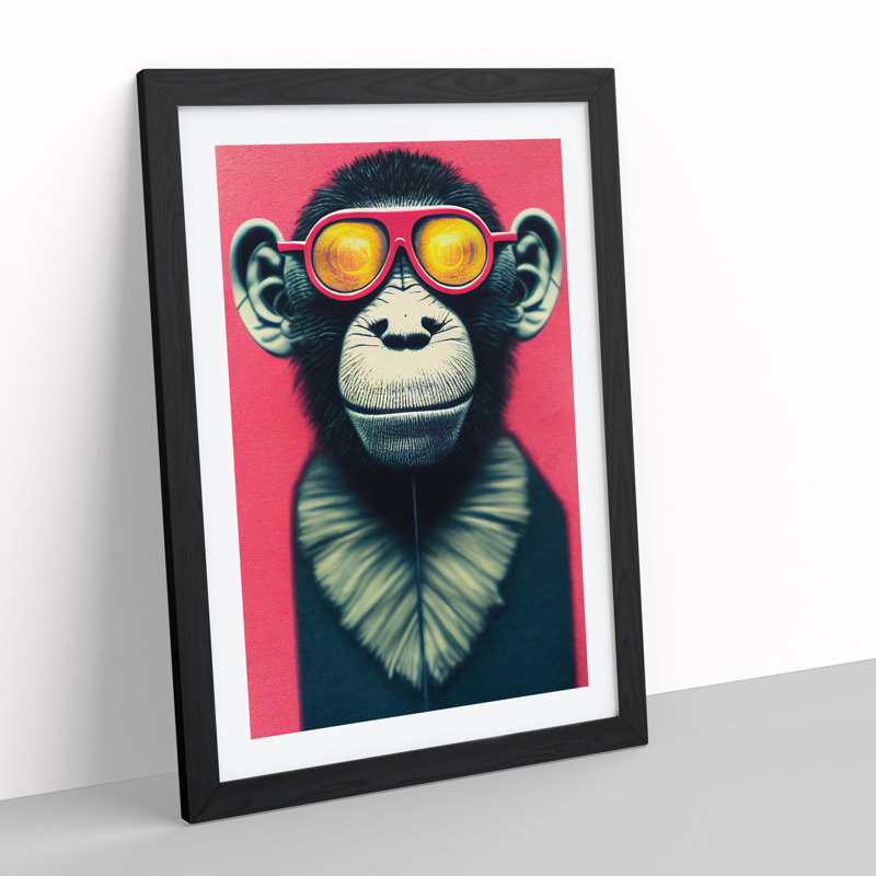 The Funky Monkey - Single Picture Frame Print, Black Framed, 34cm H x 25cm W x 2cm D