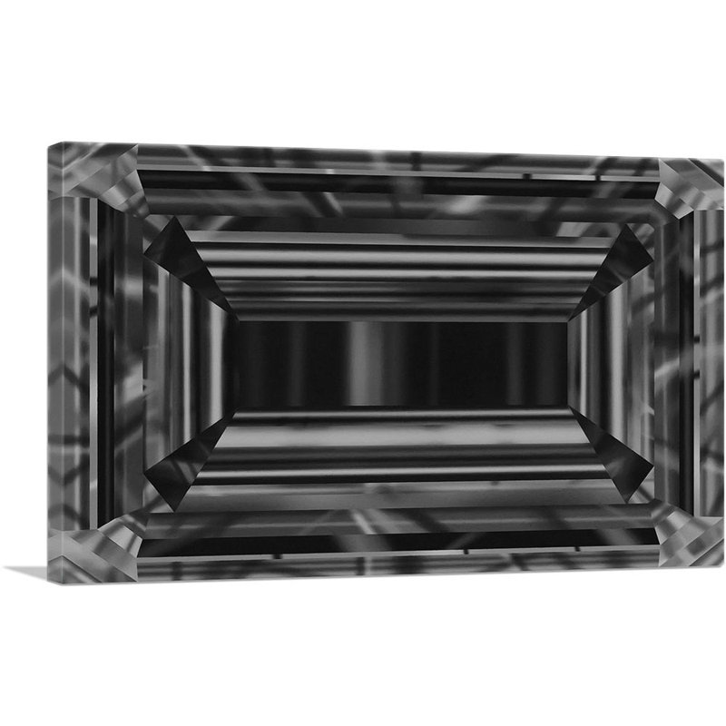 «Black Emerald Cut Diamond Jewel», impression sur toile tendue, H 18 po x l 26 po x P 1,5 po