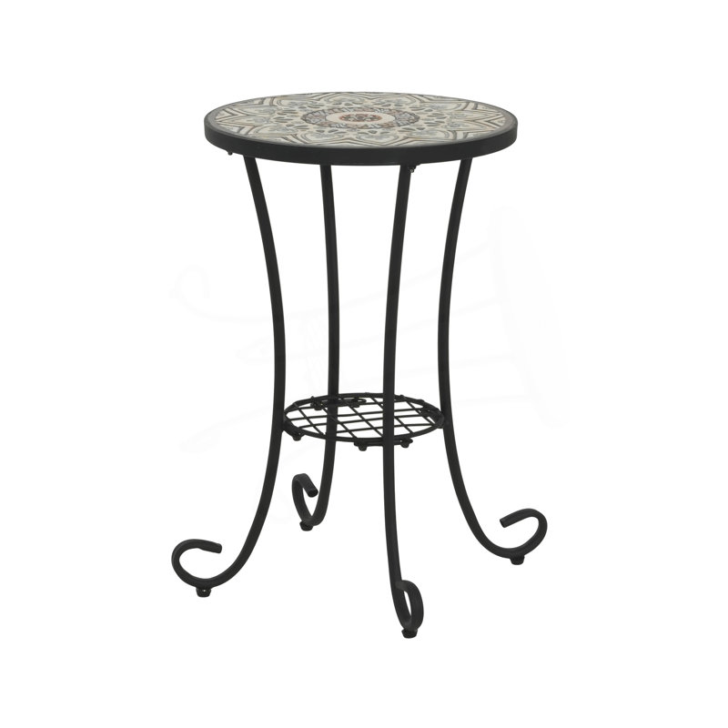 Table d'appoint de patio avec tablette
