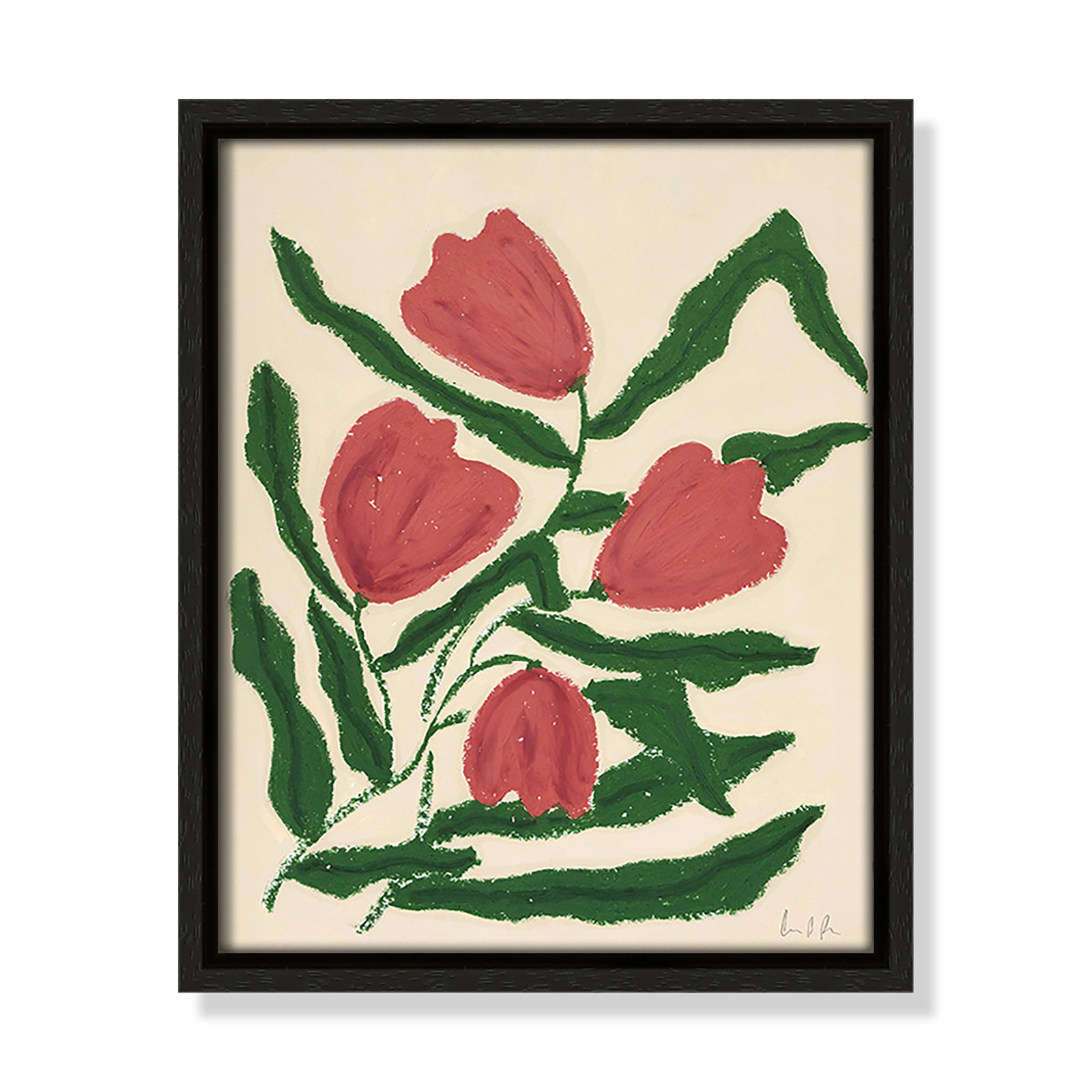 Red Tulips  Print by Camilla Bergqvist, Espresso, 11.5" H x 9.5" W