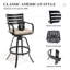Tabouret de bar pivotant 29,57 po, structure en fonte d'aluminium et coussin Sunbrella (ensemble de 4)-735009738