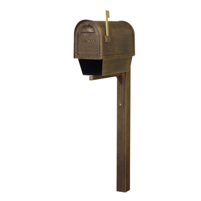 Aluminum Post Mounted Mailbox with Magnetic Closure