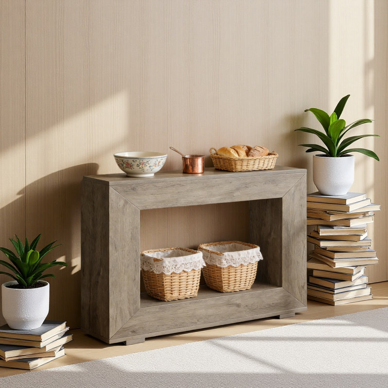 Entryway Sofa Table,Wood Side Table,Console Table, Gray