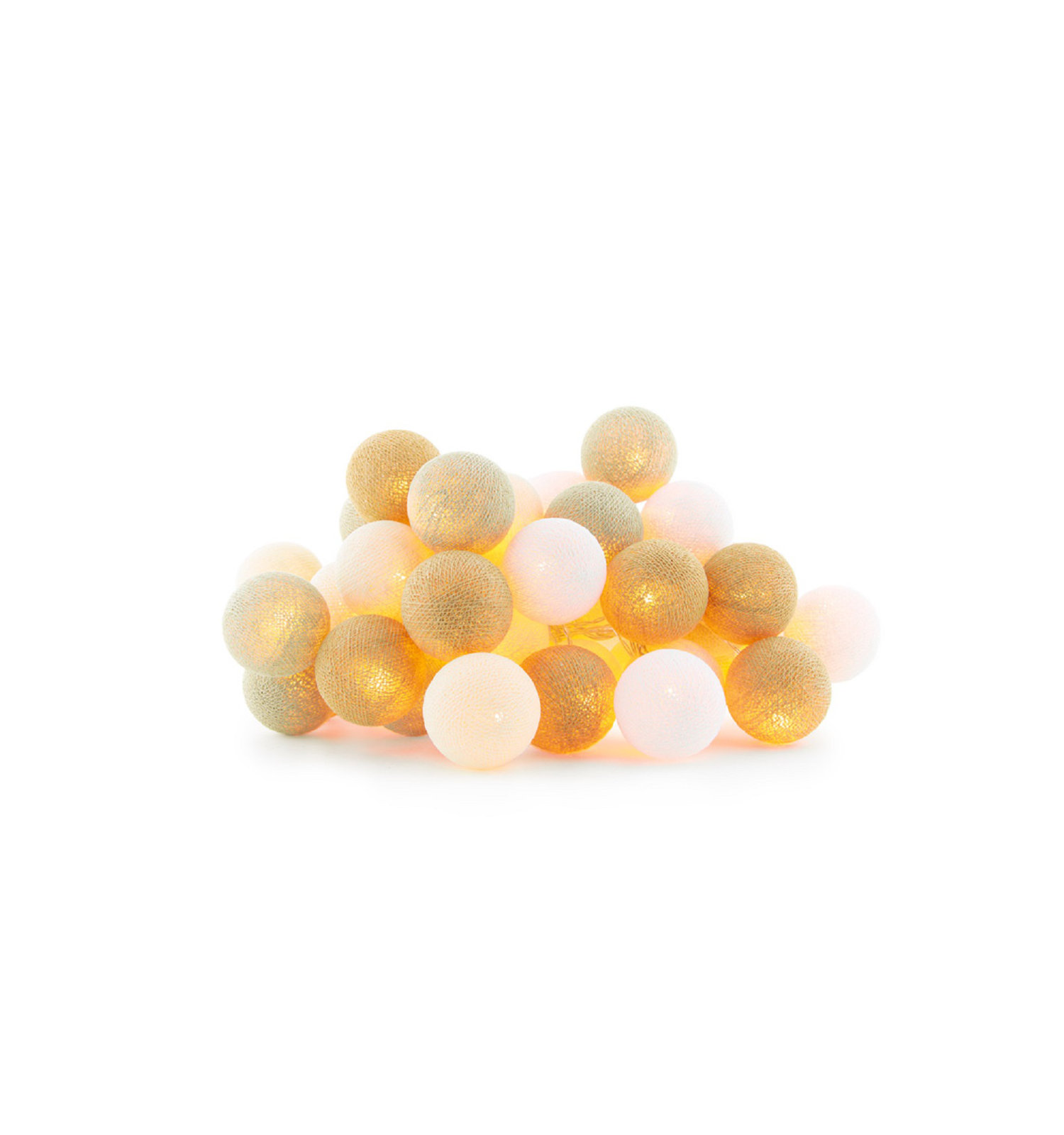149" Globe String Lights, Yellow/White, 5" H x 149" L x 5" D, 20 Lights