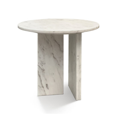 Round Natural Stone End Table for Living Room - Luxury Designer Marble Centerpiece
