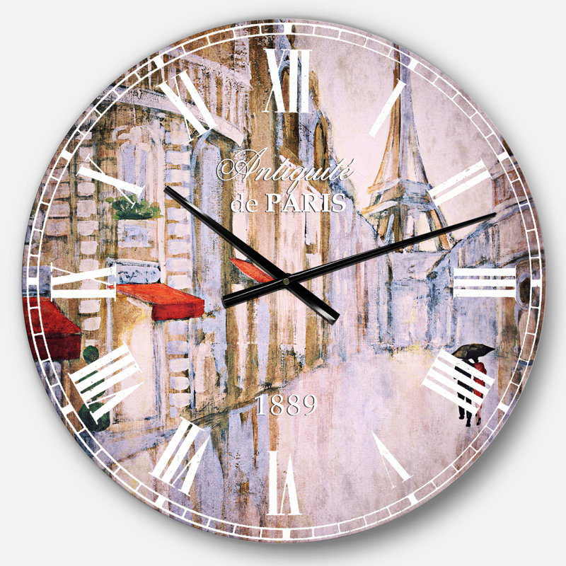 Horloge murale Swigart Love in Paris III, Moyen