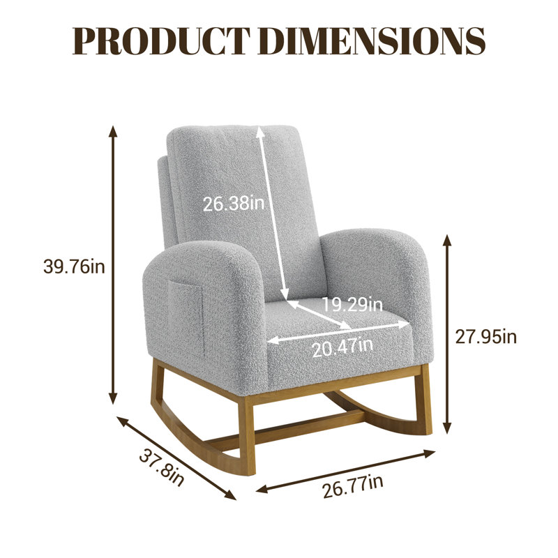 Upholstered Accent Chair, Light Grey
