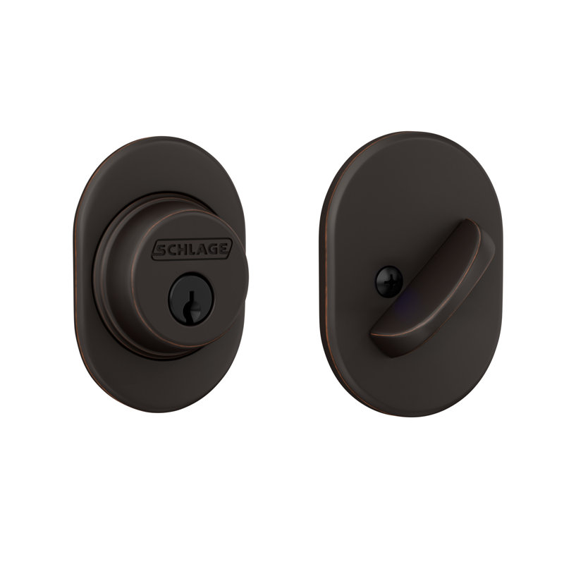 Single Cylinder Deadbolt With Remsen Trim, Bronze