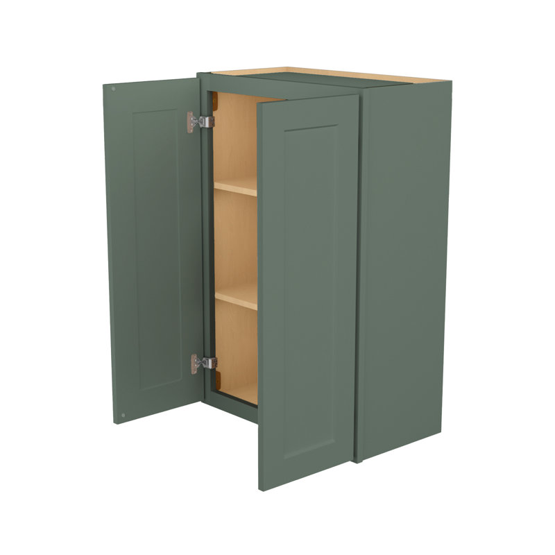 Meuble de cuisine mural Easy-DIY prêt à assembler, 61 cm (L) x 30,5 cm (P) x 91,5 cm (H), style Shaker Basilic, 2 portes, 2 étagères