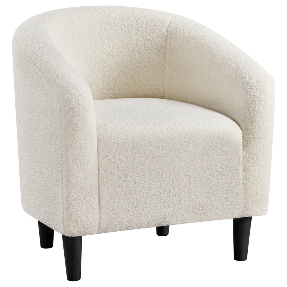 27”Wide Upholstered Solid Wood Barrel Accent Club Chair