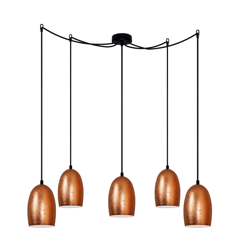 Ume 5 - Light Cluster Pendant, Black, Copper, 173cm H x 14cm W x 4cm D