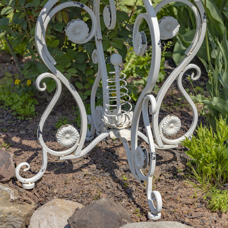 Zaer Ltd. "Copenhagen 1843" Collection Round Metal Outdoor Bistro Table , 20.4'' in. W 20.4'' in. D, Antique White