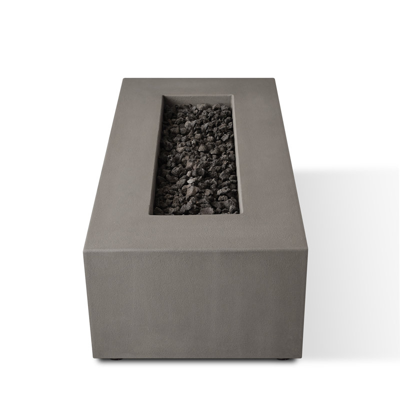 Estes Concrete Propane Fire Pit Table by Jensen Co., 19" H x 60" W x 30" D, Flint, Natural Gas