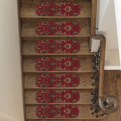 Tapis d'escalier intérieur antidérapant en caoutchouc pour marches en bois