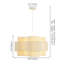Luminaire suspendu 25,2 po avec abat-jour en coton Boho