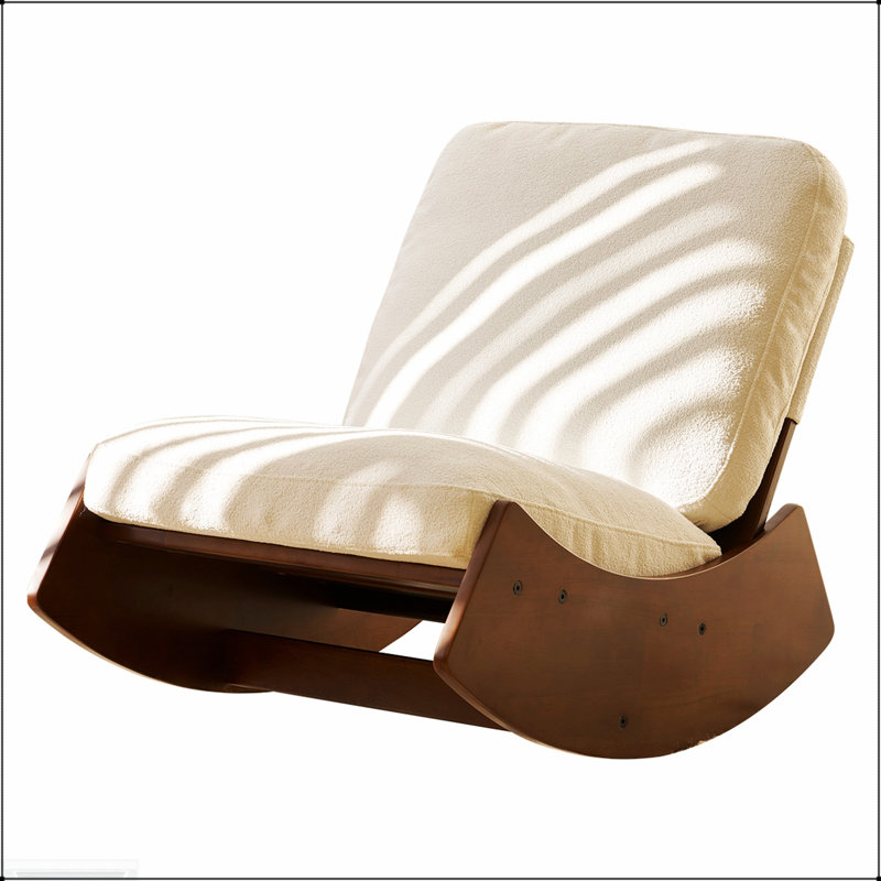 Chaise berçante confortable avec revêtement de haute qualité, structure en bois massif et conception ergonomique pour de multiples réglages