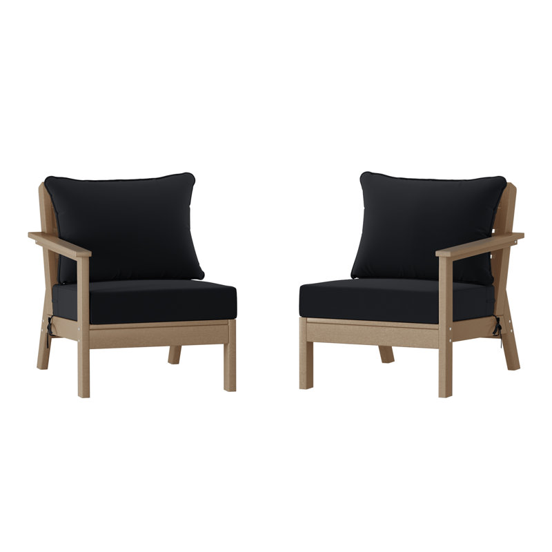 Ensemble de sièges profonds avec coussins, Light Brown, Black