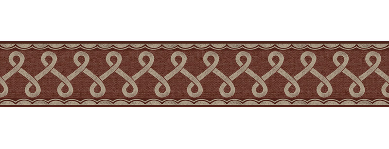 Bordure festonnée avec bordure bleue, Rouge