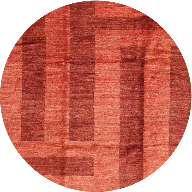 Tapis de zone rouge contemporaine, Rond 4 pi
