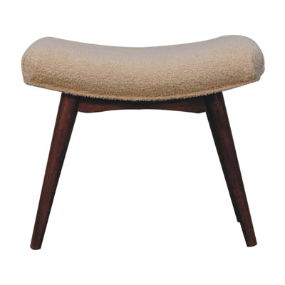 Caramel Boucle Cream Curved Bench by George Oliver