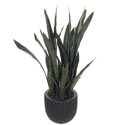 47" Dark Green Artificial UV Potted Sanseveria