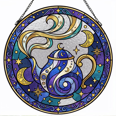 Stained Glass Stained Glass Window Panel，12"H
