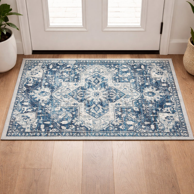 Oriental Machine Tufted Shag Area Rug, Rectangle 40 x 60 cm