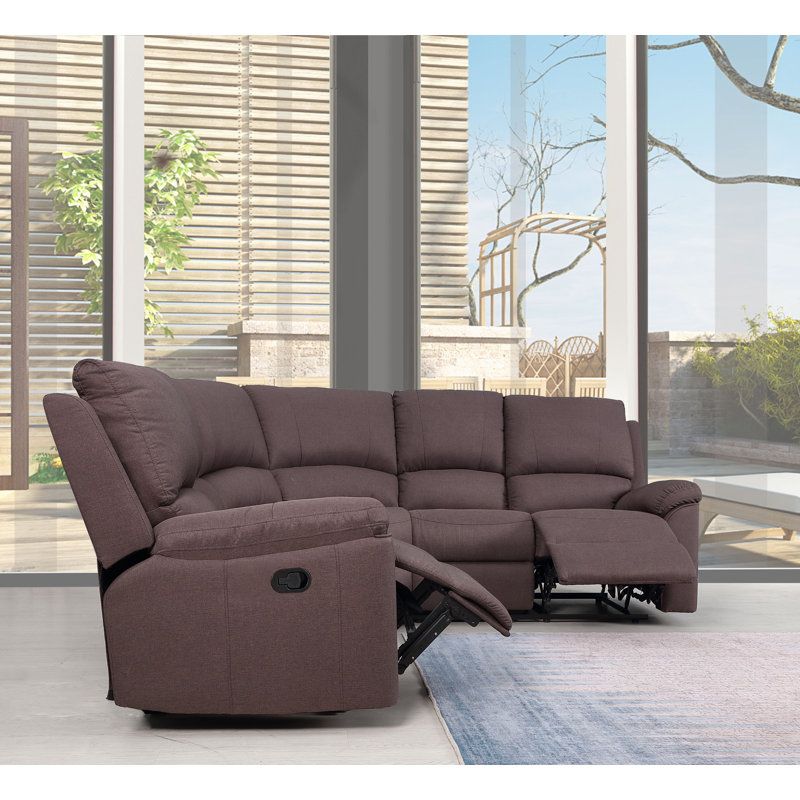 Annaira Upholstered Reclining L-Shaped Sectional Symmetrical, Manual