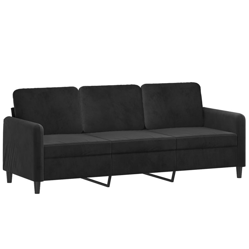 Abeel 78'' Velvet Sofa, Black Velvet