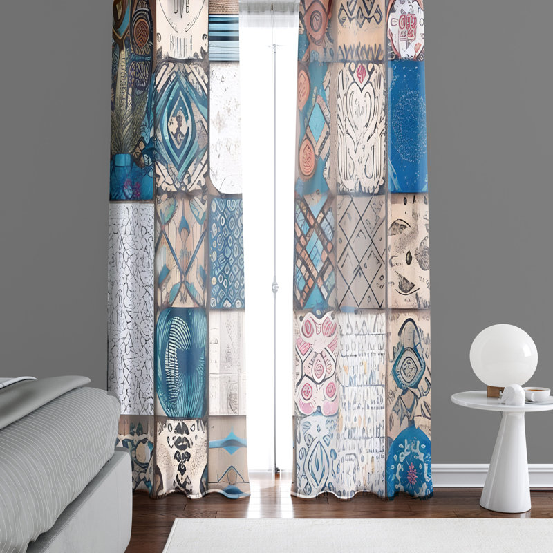 Balok Semi Sheer Curtain Pair, 20" W x 61" L