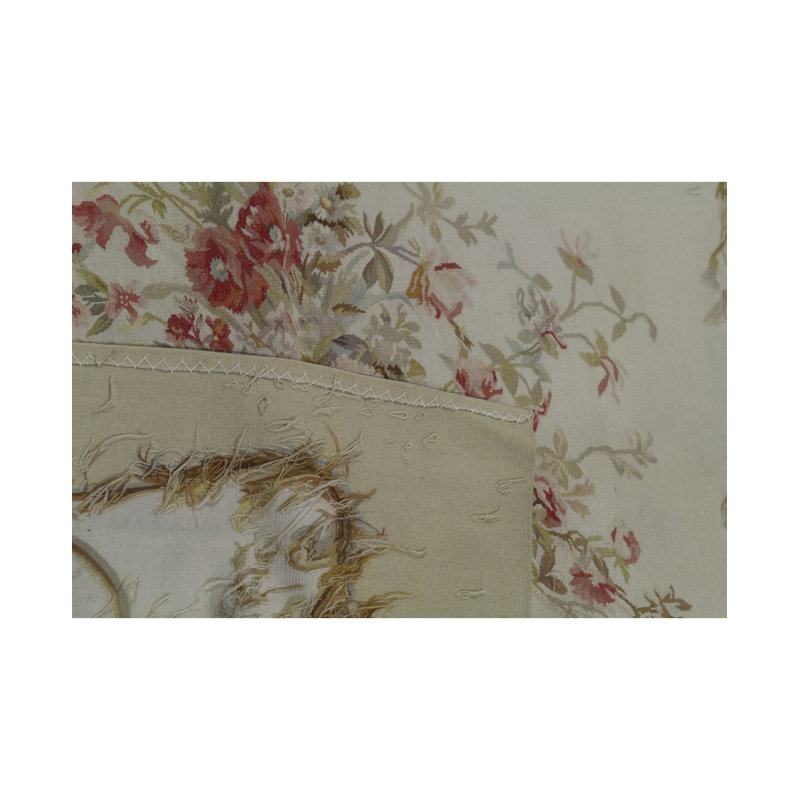 Tapis ivoire et beige noué à la main de haute qualité