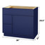 Armoire de rangement autoportante à 2 tiroirs en contreplaqué de bouleau 36 po avec porte à fermeture en douceur-95216804