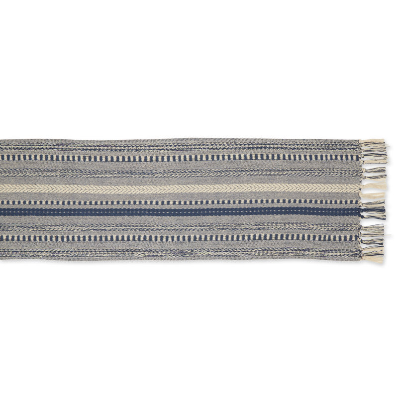 Elco Striped Table Runner, French Blue, 108'' x 108''
