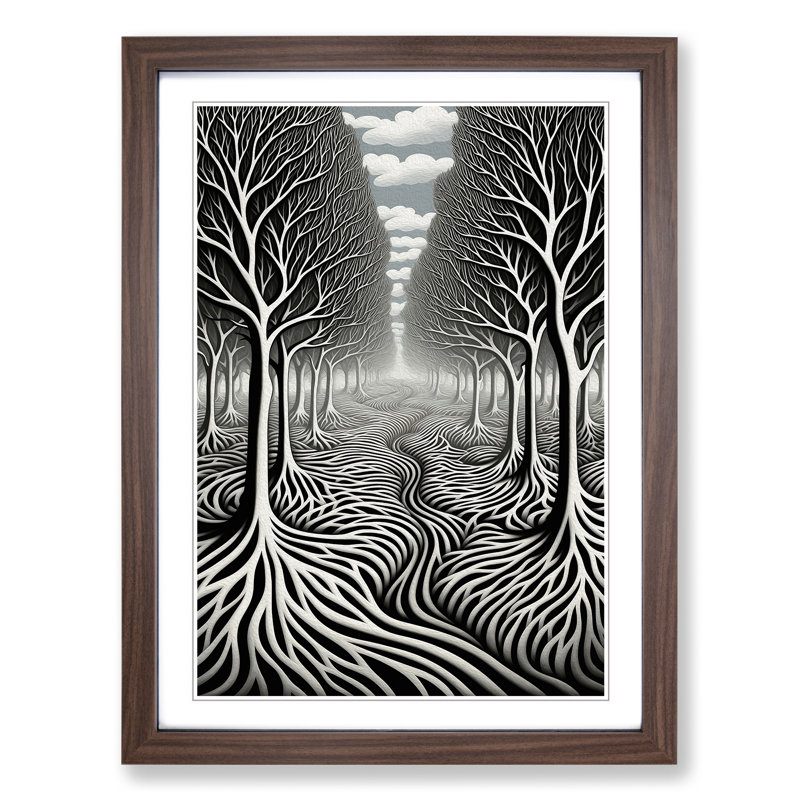 Forest Op Art - Framed Print, Walnut Framed, 64cm H x 46cm W