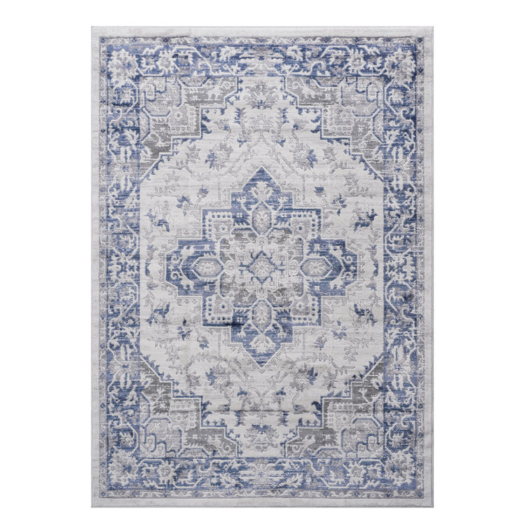 Bungalow Rose Machine Braided Blue Machine Washable Indoor/Outdoor Rug