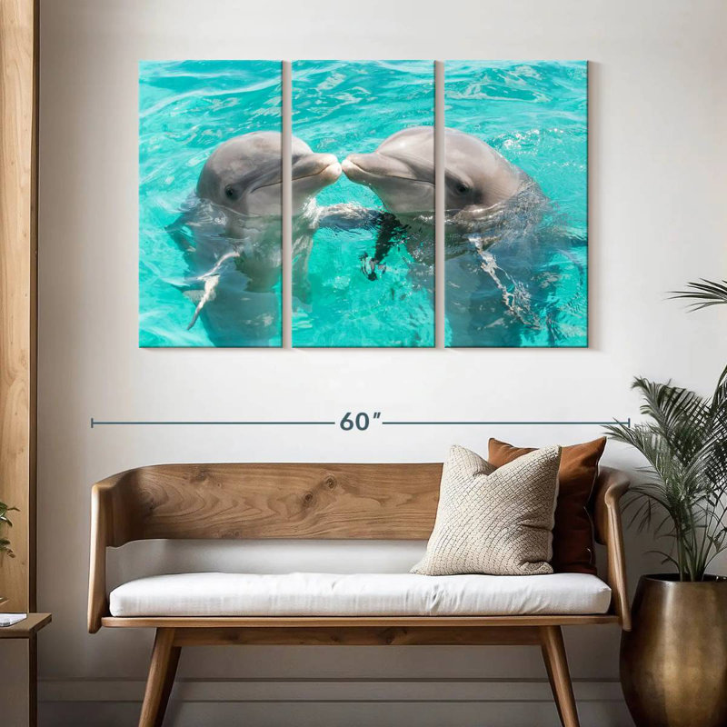 Dauphins Brampt s'embrassant, H 32 po x l 50 po