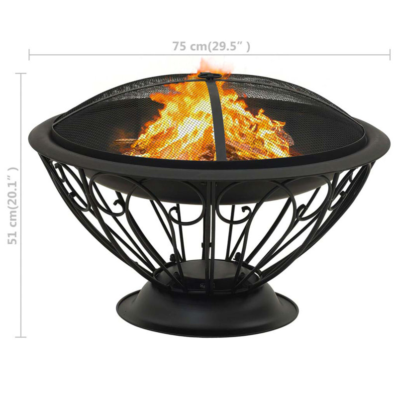 Herblay Round Steel Wood Burning Smokeless Fire Pit