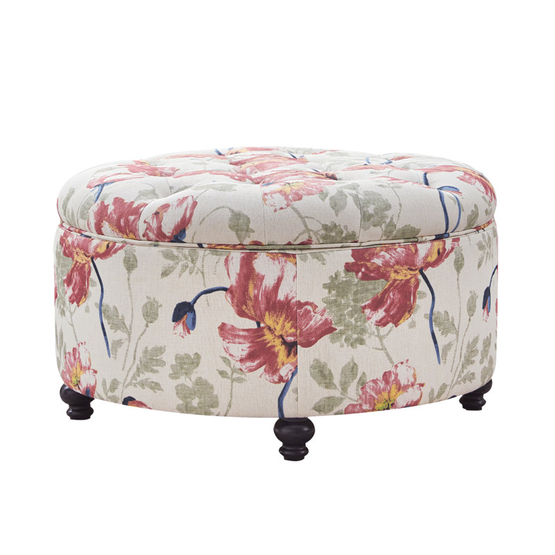 Daquasha 30 po de large cocktail rond capitonné avec rangement, Rouge