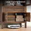 Bibliothèque de 71 po de haut avec armoire de rangement arquée en bois et tablettes réglables avec lumières DEL-314696098