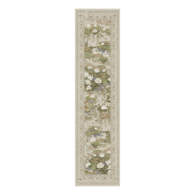 Aura Waterlily Art Machine Washable Area Rug