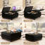 Très grand rangement carré en cuir Pu pour chambre à coucher et salon, style Mid-Century large avec rivets, noir-246538864