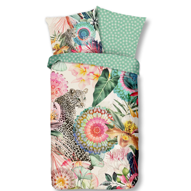 Dbo 200x200+2-80x80 Hip Katoen-satijn No.7157 Multi, 155cm x 220cm Duvet Cover + 1 pillowcases 80 x 80