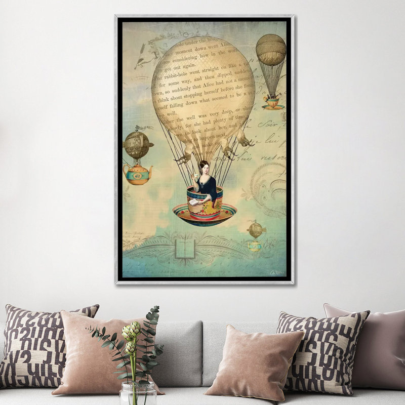 «The Poet» par Catrin Welz-Stein - impression d'art graphique, Toile avec cadre argenté, H 60 po x l 40po x P 1,5 po