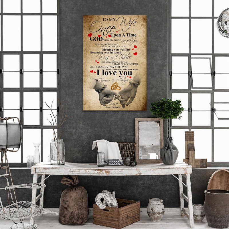 To My Wife, il était une fois «Love Your Husband», impression sur toile tendue, H 36 po x l 24 po x P 1,25 po