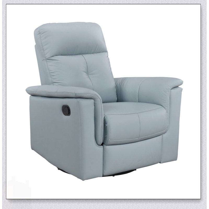 Fauteuil inclinable et pivotant rembourré en cuir bleu pour le luxe et le confort dans les salons modernes, Bleu