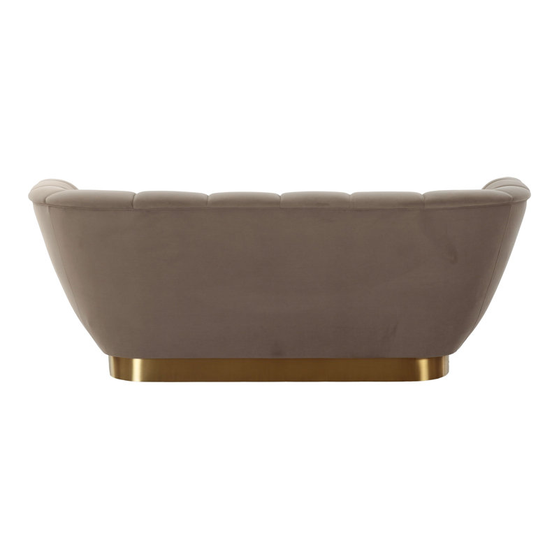 Granby - Sofa deux places en tissu taupe glamour et or