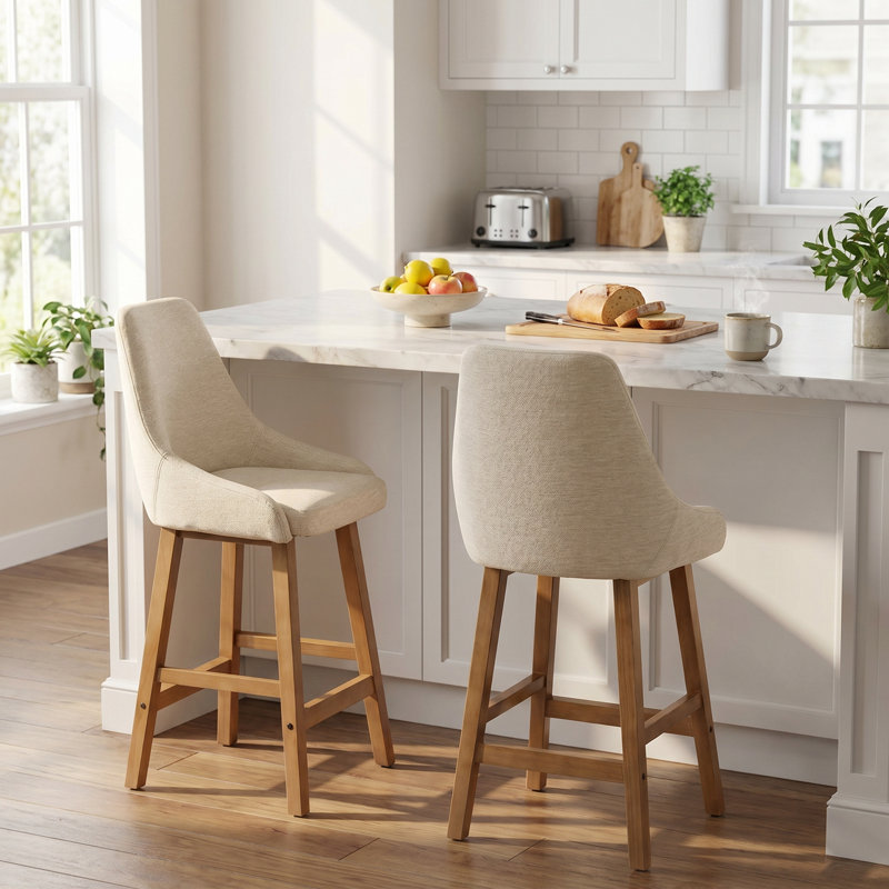 Ensemble de 2 tabourets de bar Modern, Beige