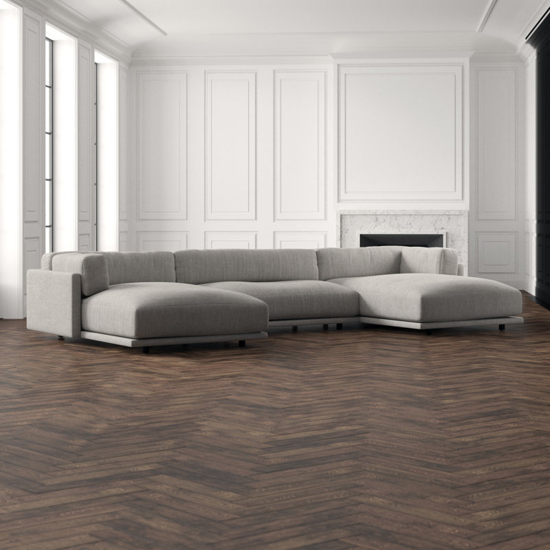 Sunday Sectional, Agnew Gray Textured Basketweave