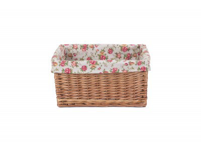 Wicker Storage Basket with Lining, Large